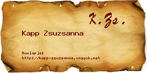 Kapp Zsuzsanna névjegykártya